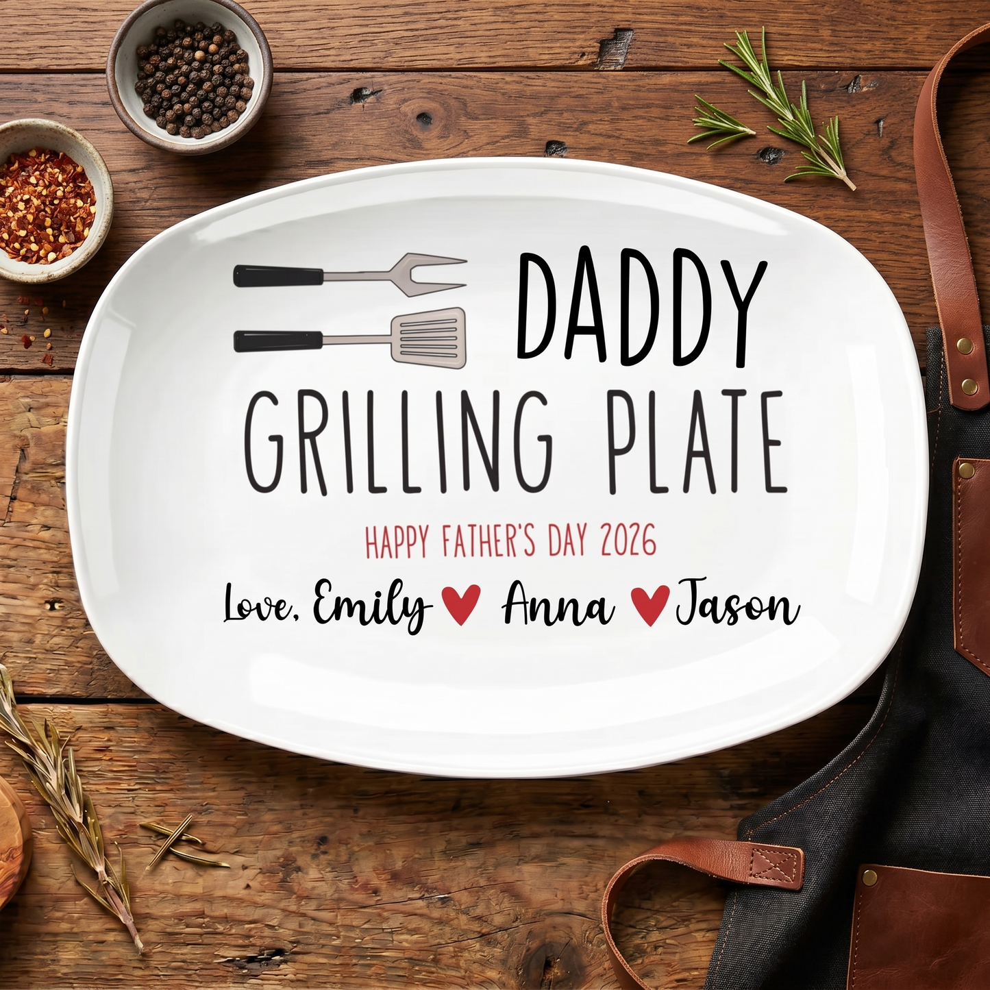 Custom Name Grilling Platter for Dad