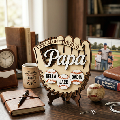 Caught Best Dad Wooden Plaque