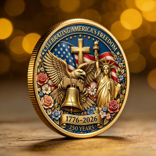 250 Years Celebration Coin, Semiquincentennial America Gift, Patriotic Collectible Coin