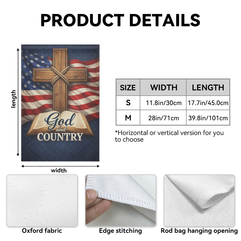 Bold Religious Patriotic God Bless America Garden Flag