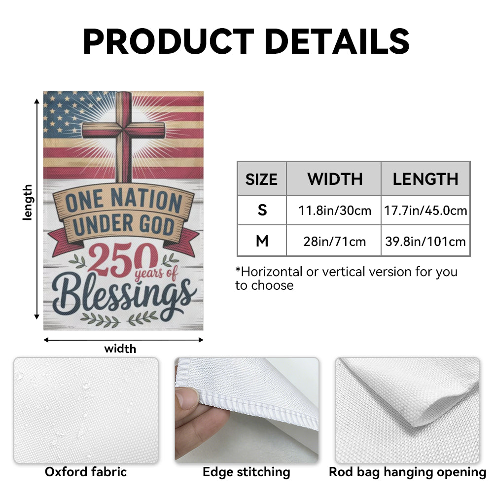 Christian Cross America 250 Patriotic Outdoor Garden Flag
