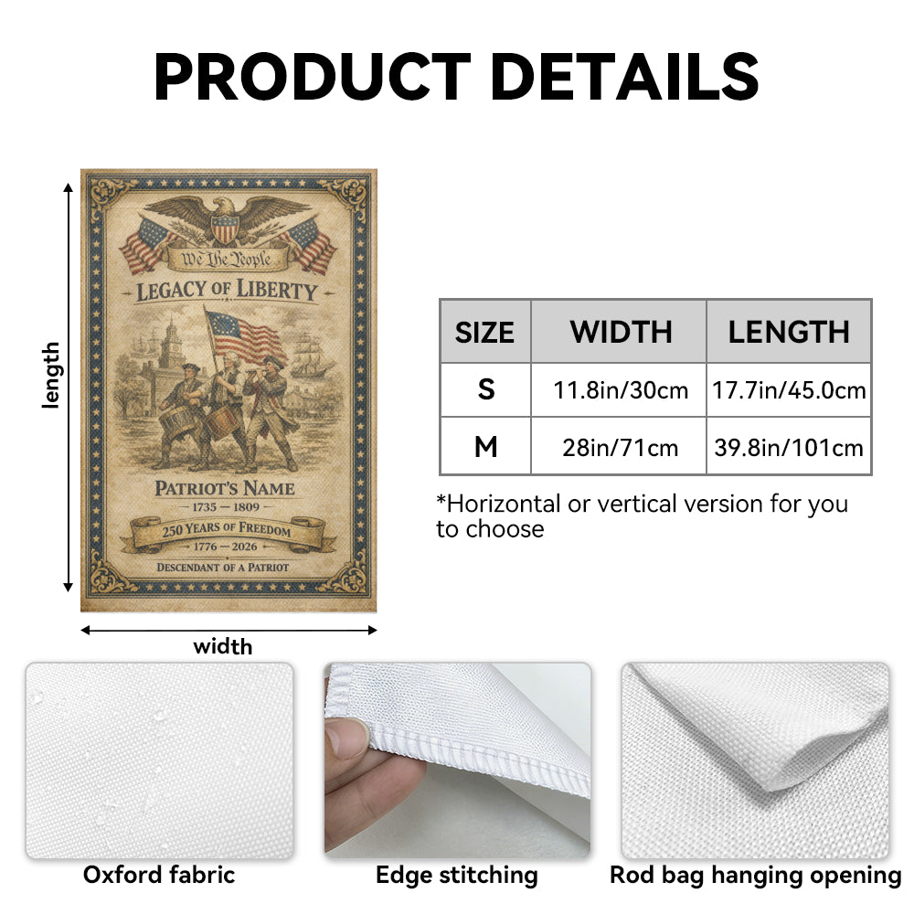 Personalized 250th Anniversary American Garden Flag - Custom Patriot Name