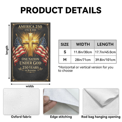 1776-2026 Christian Cross America 250 Patriotic Garden Flag