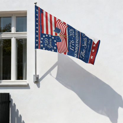 Custom Family America 250 Years Patriotic Double Flag Garden Flag