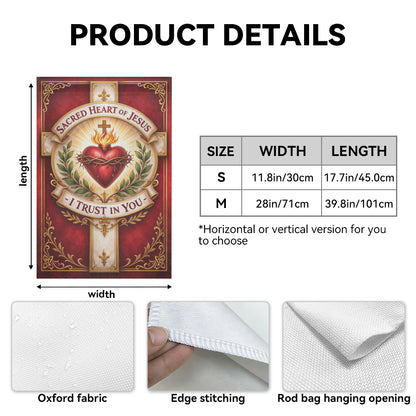 Sacred Heart of Jesus Catholic Christian Garden Flag Decor