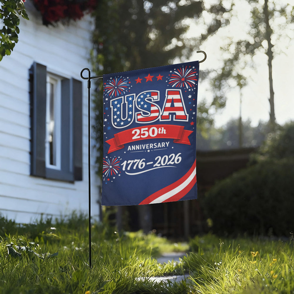 USA 250th Anniversary Garden Flag 1776-2026, Patriotic Yard Decoration