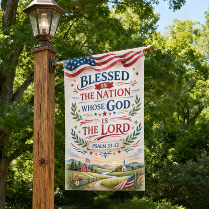 Blessed Is The Nation Whose God Is Lord Garden Flag