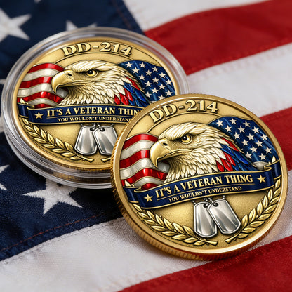 USA Veteran Thing Coin, Semiquincentennial 1776-2026 America Gift, Patriotic Collectible Coin