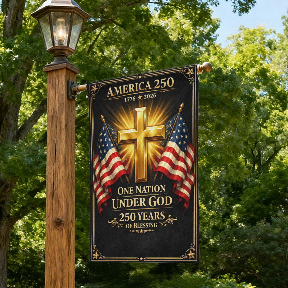 1776-2026 Christian Cross America 250 Patriotic Garden Flag