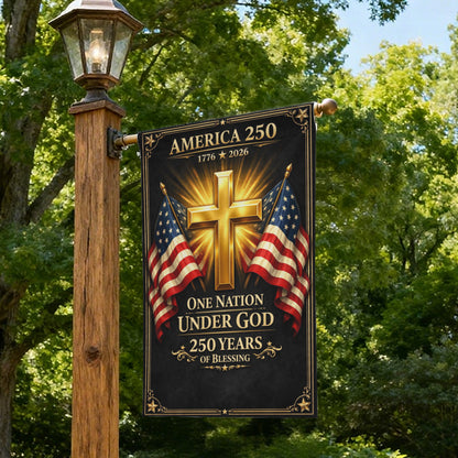 1776-2026 Christian Cross America 250 Patriotic Garden Flag