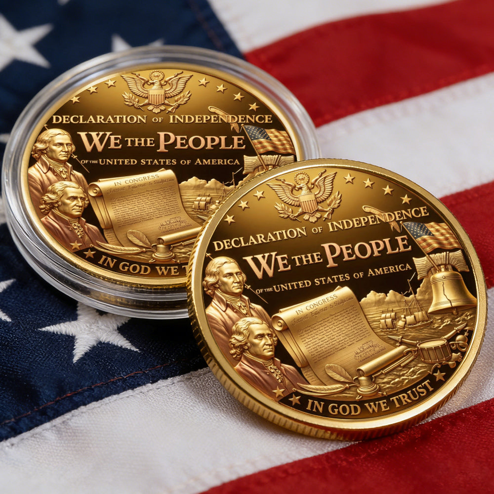 USA Declaration Commemorative Coin, Semiquincentennial 1776-2026 America Gift, Patriotic Collectible Coin