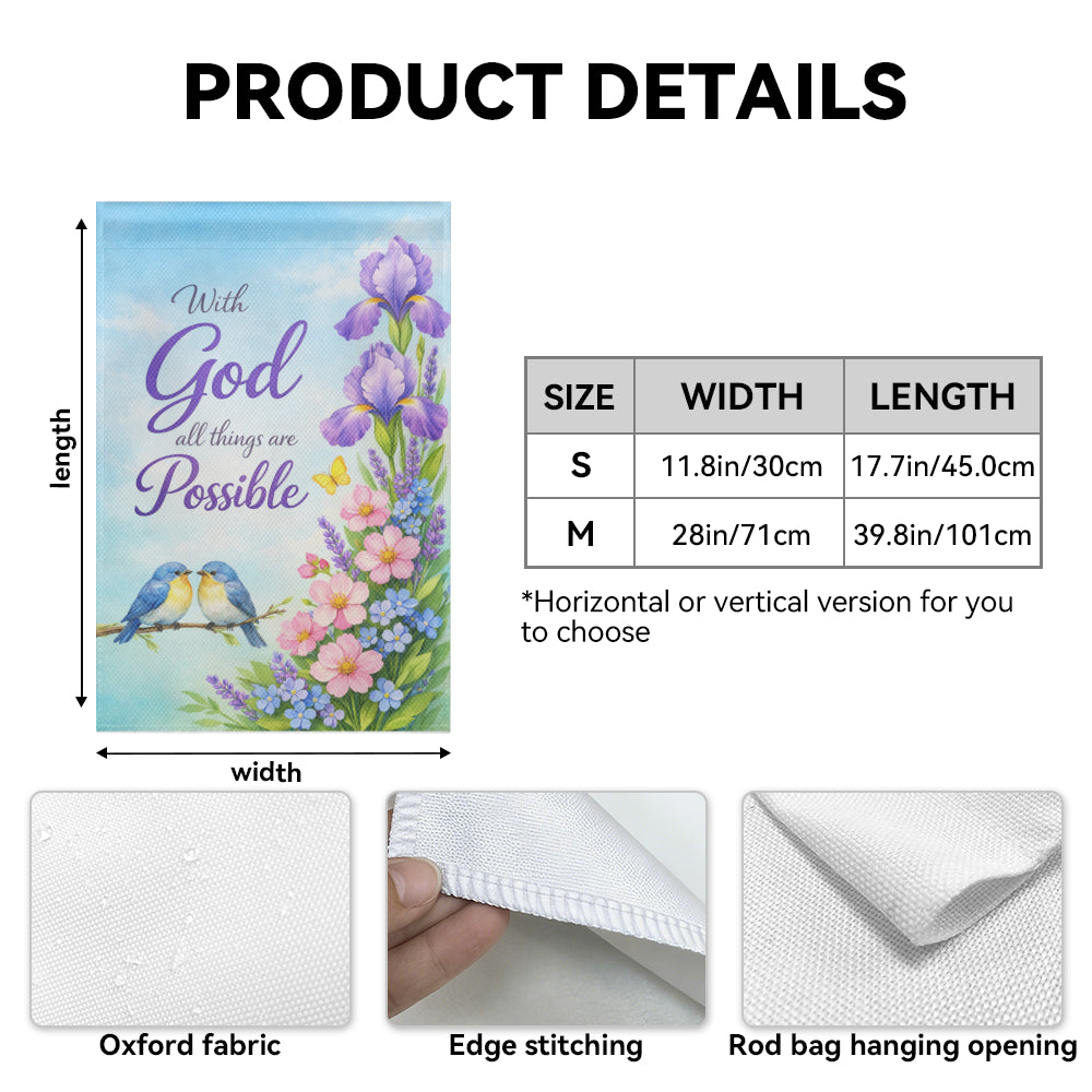 With God All Things Are Possible Garden Flag