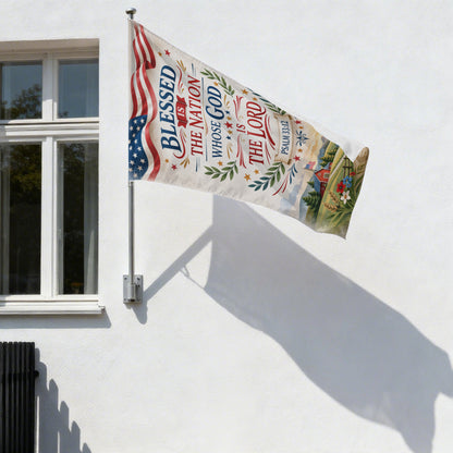Blessed Is The Nation Whose God Is Lord Garden Flag