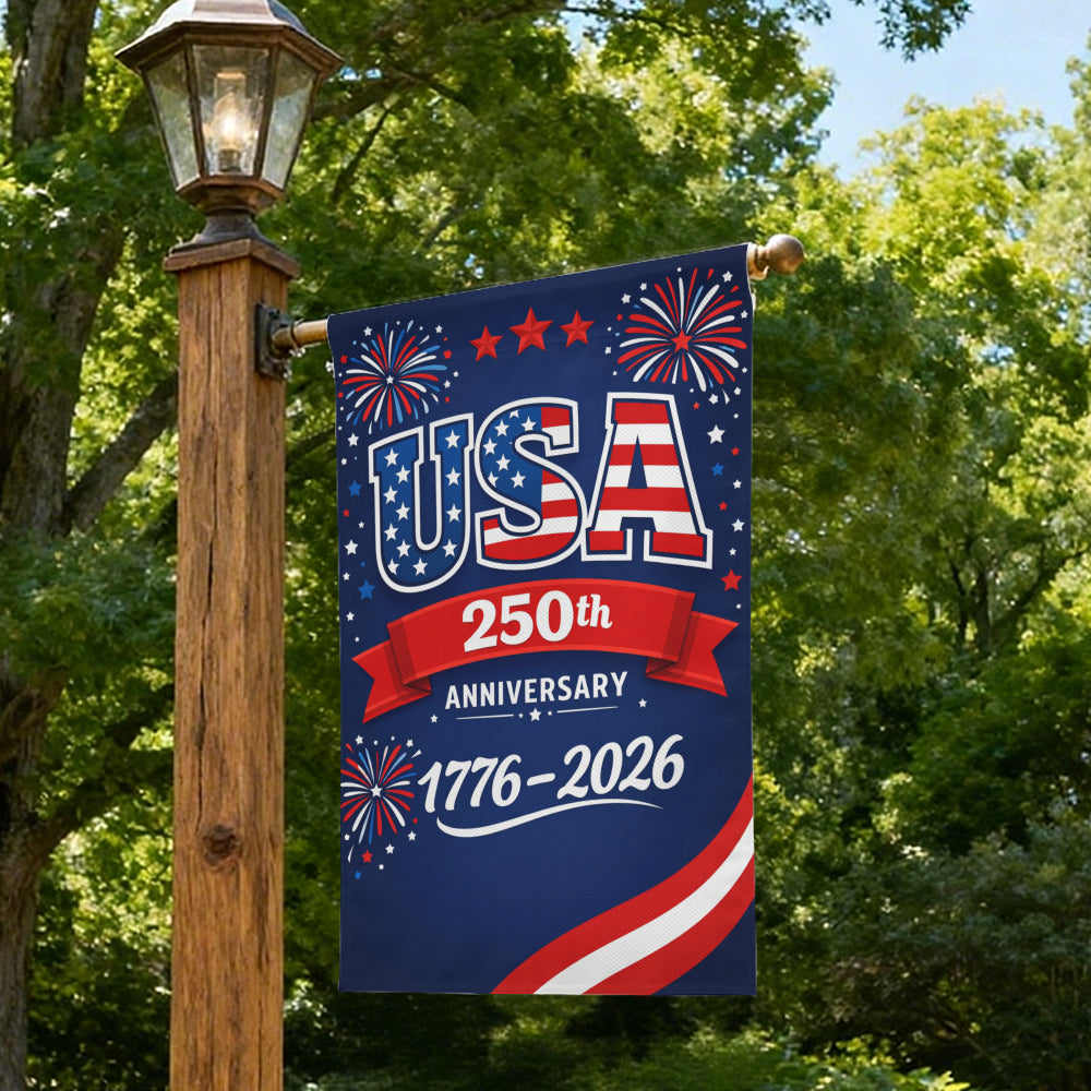 USA 250th Anniversary Garden Flag 1776-2026, Patriotic Yard Decoration