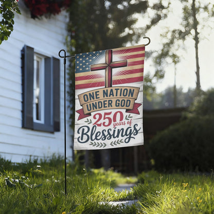 Christian Cross America 250 Patriotic Outdoor Garden Flag