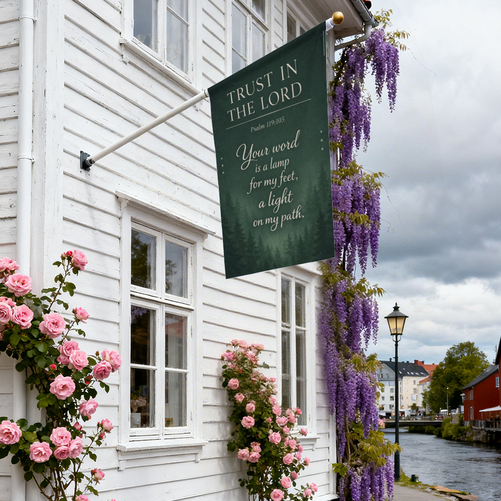 Trust In The Lord Psalm 119:105 Christian Garden Flag