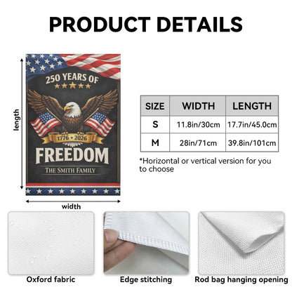 Personalized Patriotic Eagle Freedom 250 Years Garden Flag Decor
