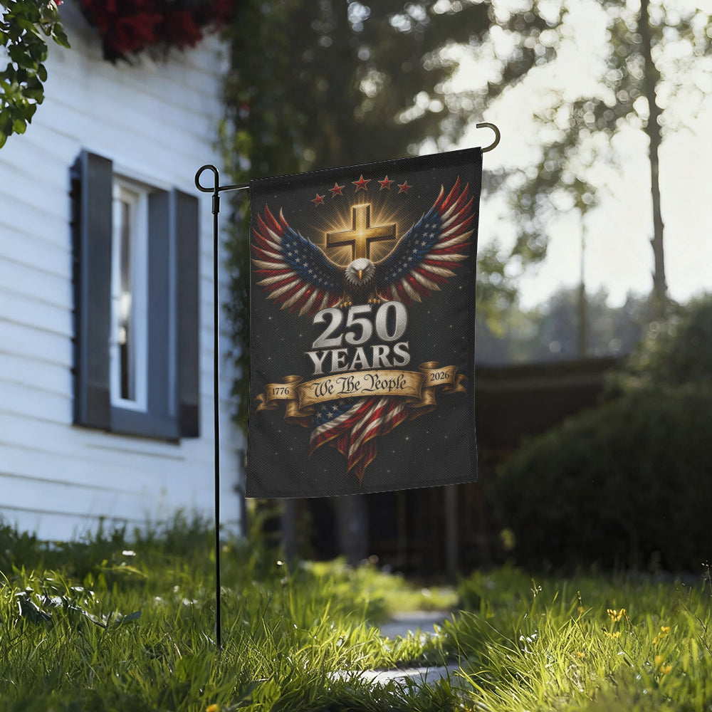 We The People 250th Anniversary Patriotic Eagle Garden Banner Flag