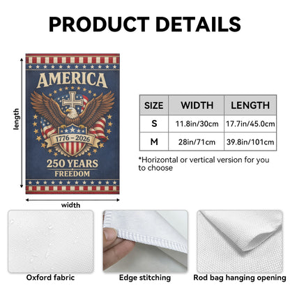 America 250 Years Freedom Eagle Christian Garden Flag