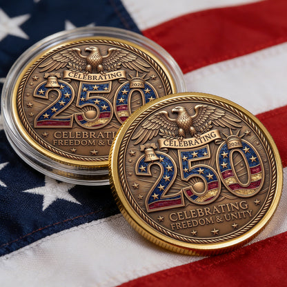 USA 250th Year Celebration Coin, Semiquincentennial 1776-2026 America Gift, Patriotic Collectible Coin