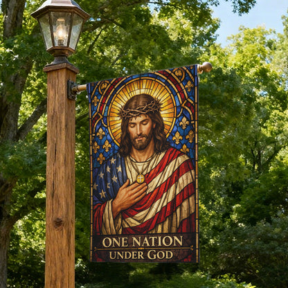 One Nation Under God Garden Flag, Patriotic Christian Decor
