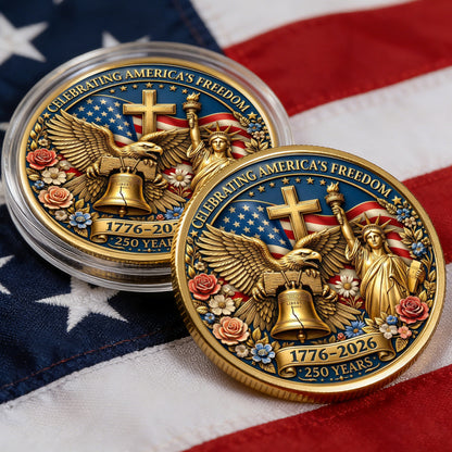 250 Years Celebration Coin, Semiquincentennial America Gift, Patriotic Collectible Coin