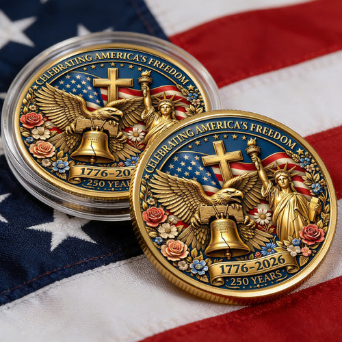 250 Years Celebration Coin, Semiquincentennial America Gift, Patriotic Collectible Coin