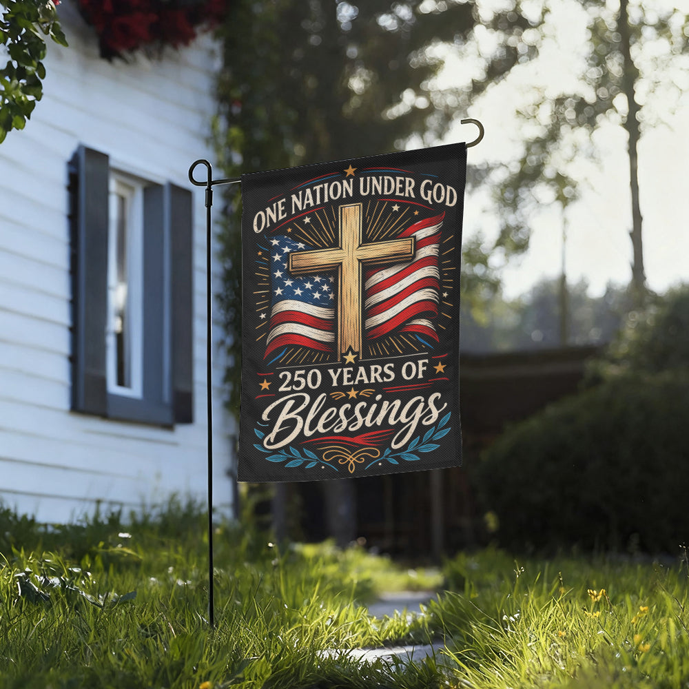 250 Years Anniversary Christian Patriotic Garden Flag