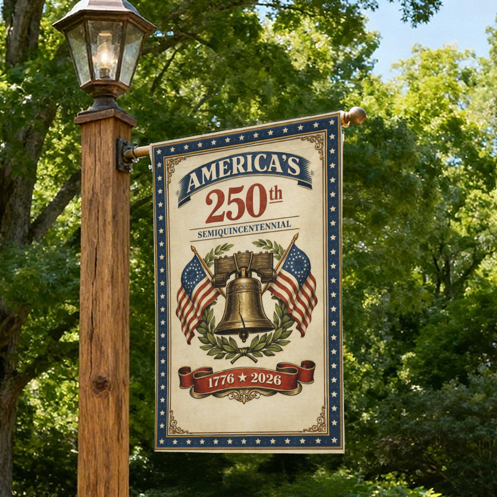 Vintage America’s 250th Semiquincentennial Garden Flag - Retro Porch Decor