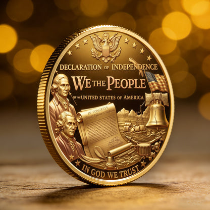 USA Declaration Commemorative Coin, Semiquincentennial 1776-2026 America Gift, Patriotic Collectible Coin