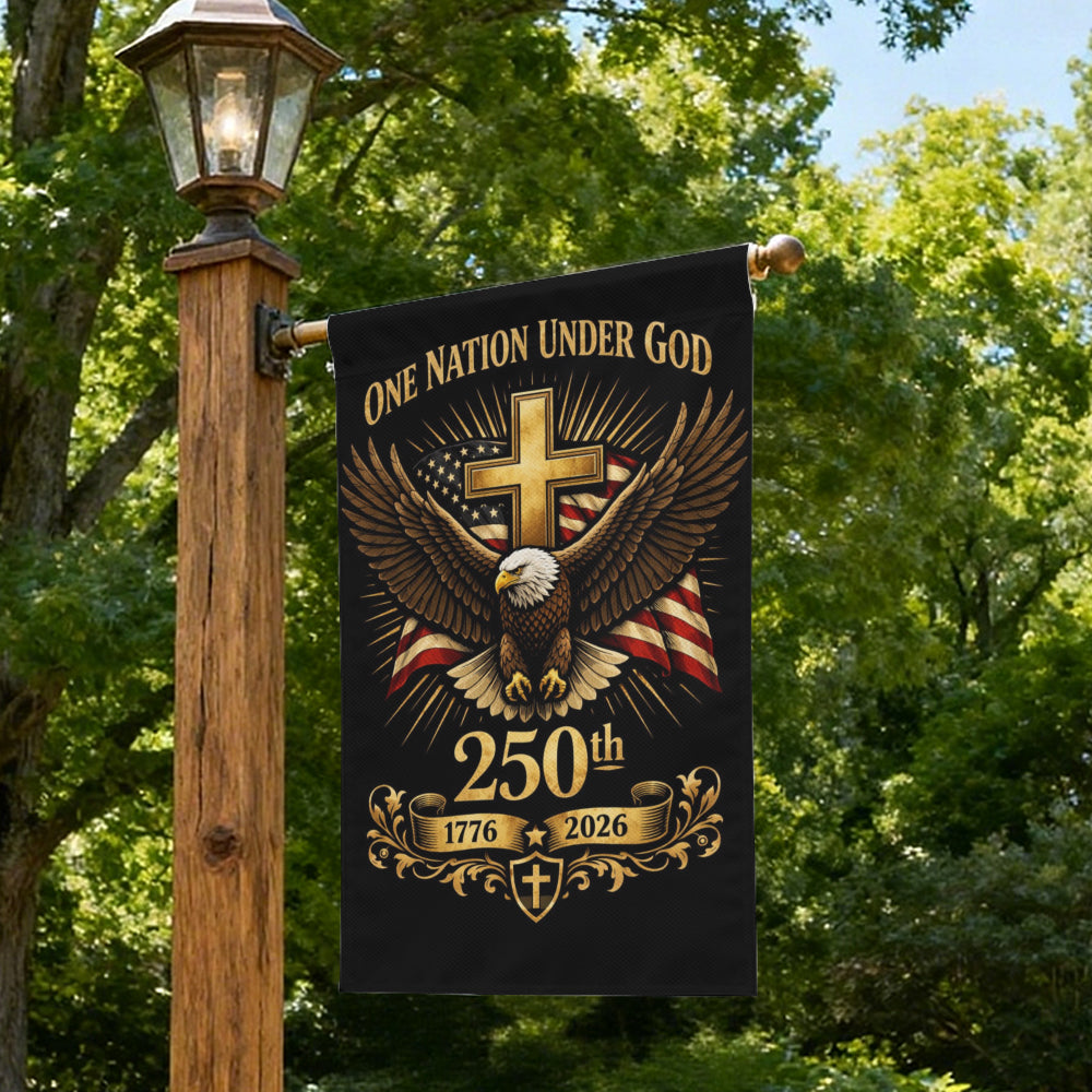 Vintage America 250 Years Freedom Eagle Christian Garden Flag