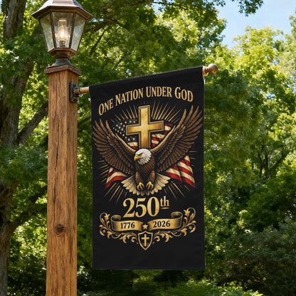 Vintage America 250 Years Freedom Eagle Christian Garden Flag