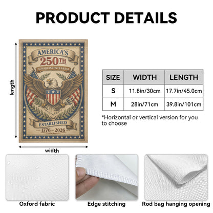 Vintage America's 250th Anniversary Patriotic Eagle Outdoor Garden Flag
