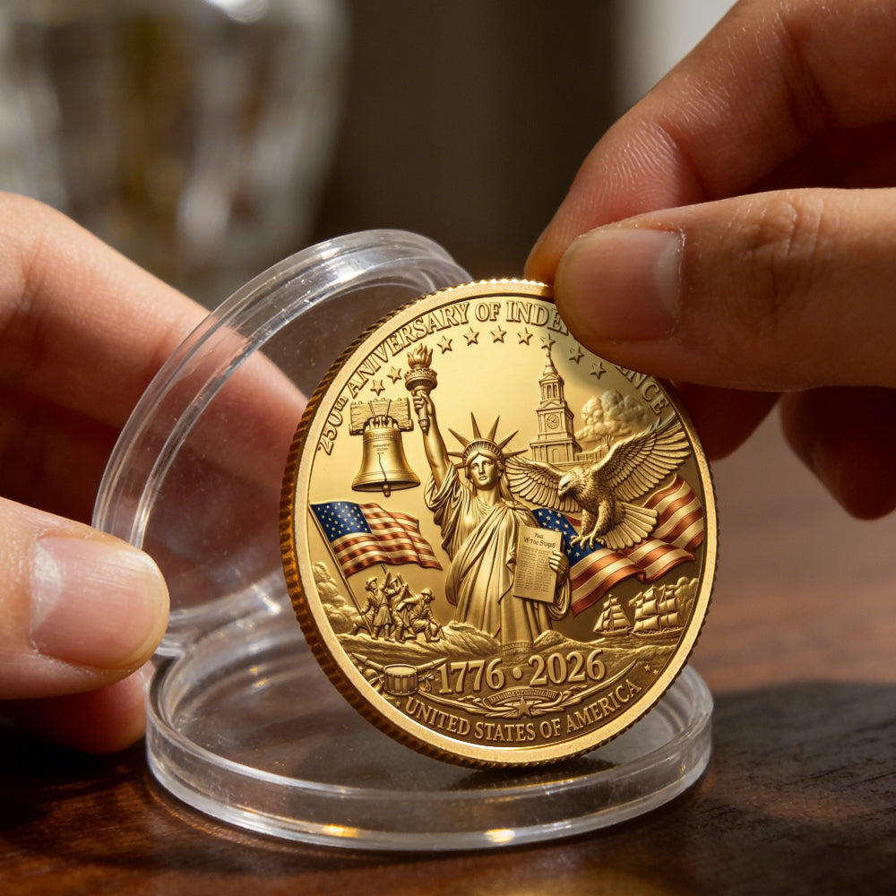 USA 250 Years Coin, Semiquincentennial America Gift, Patriotic Collectible Coin