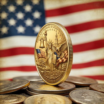 USA 250 Years Coin, Semiquincentennial America Gift, Patriotic Collectible Coin