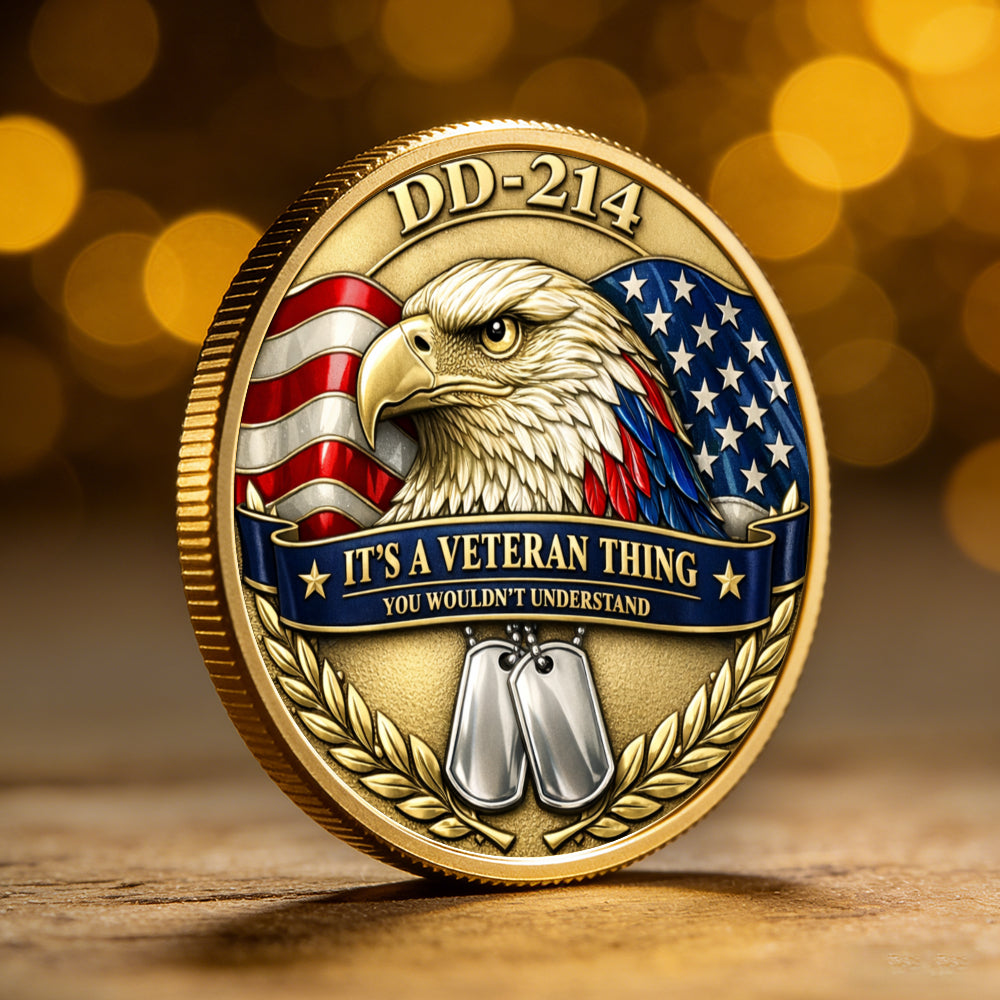 USA Veteran Thing Coin, Semiquincentennial 1776-2026 America Gift, Patriotic Collectible Coin