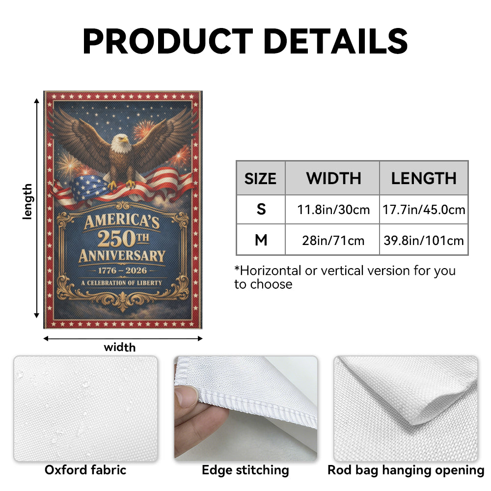 America's 250th Anniversary Patriotic Eagle Fireworks Garden Flag