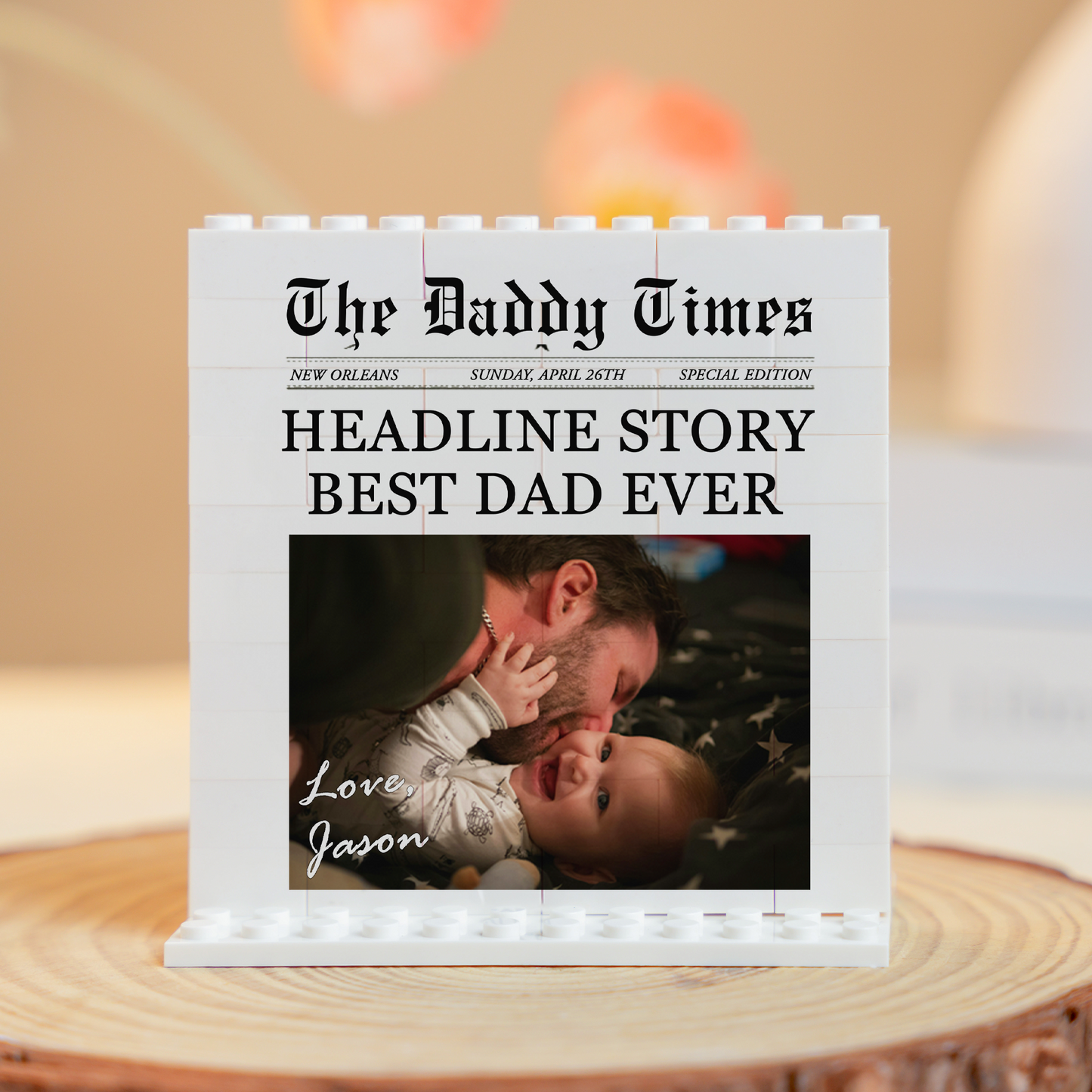 Custom Photo Daddy Times Buildable Block