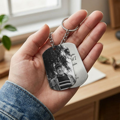 Loss Of Dad Rememberance Dogtag Keychain