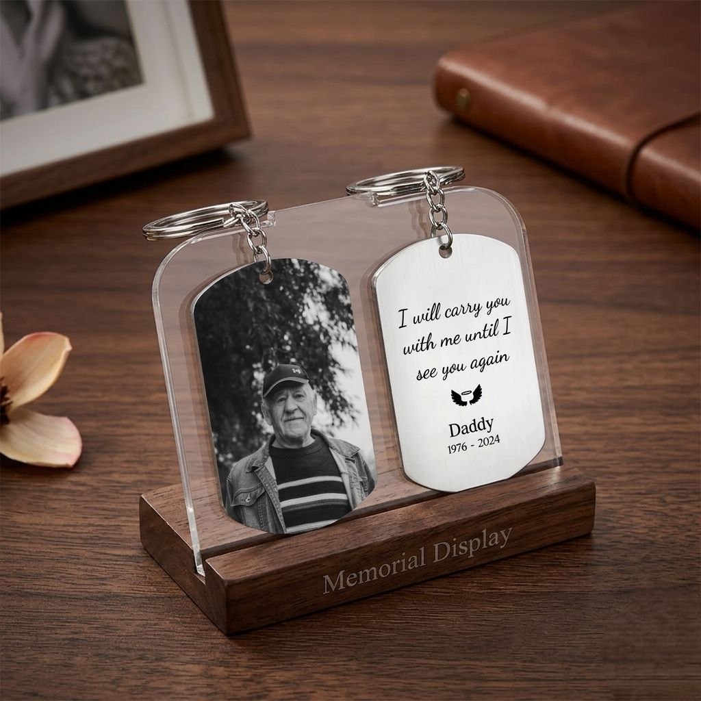 Loss Of Dad Rememberance Dogtag Keychain