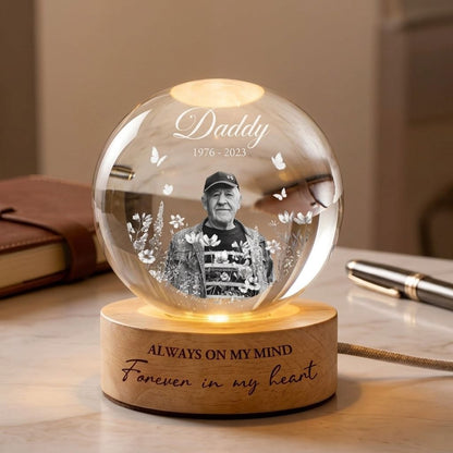 Custom Picture Memorial Crystal Ball Desk Lamp