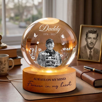 Custom Picture Memorial Crystal Ball Desk Lamp