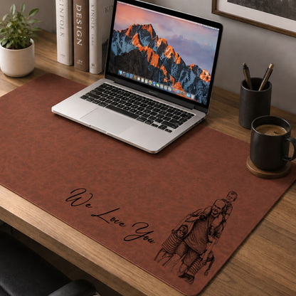 Custom Photo Sketch Line Art Desk Mat